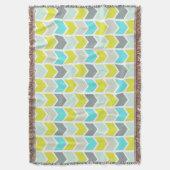 Couverture Motif géométrique gris jaune bleu de Chevron (devant Vertical)