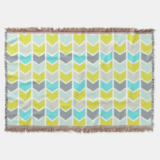 Couverture Motif géométrique gris jaune bleu de Chevron (Devant)