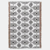 Couverture Motif géométrique ikat noir et blanc (devant Vertical)