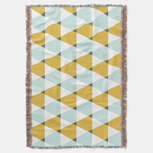 Couverture Motif géométrique moderne Mint Jaune Triangles (devant Vertical)