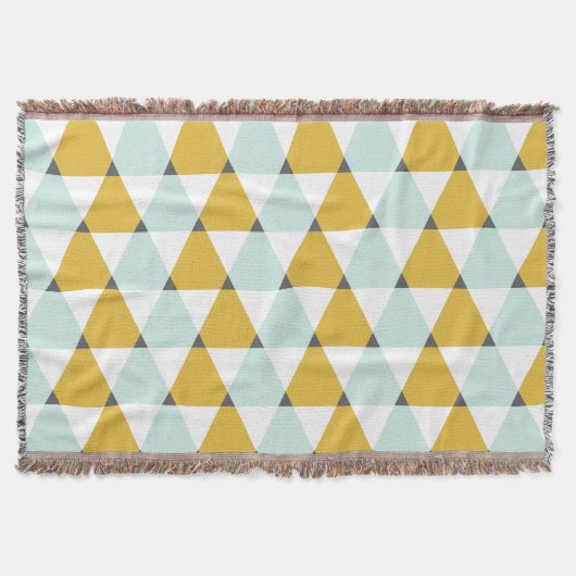 Couverture Motif géométrique moderne Mint Jaune Triangles (Devant)