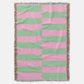 Couverture Motif géométrique rayé rose et vert (devant Vertical)