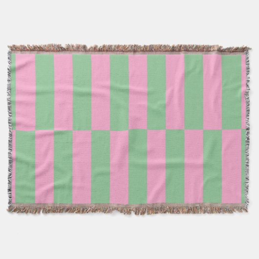 Couverture Motif géométrique rayé rose et vert (Devant)