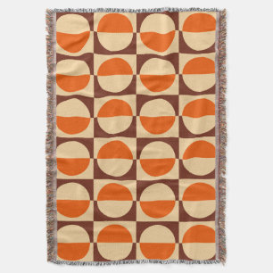 Couverture Motif géométrique rétro MCM demi-carré et cercle