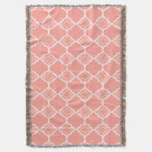 Couverture Motif géométrique rose de corail de Quatrefoil (devant Vertical)