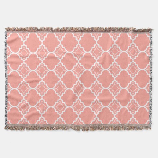 Couverture Motif géométrique rose de corail de Quatrefoil (Devant)