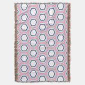 Couverture Motif géométrique rose et bleu (devant Vertical)