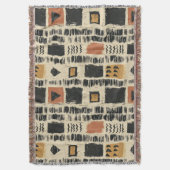 Couverture Motif géométrique rustique en boue de coton (3) (devant Vertical)