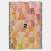 Couverture Motif géométrique Triangle doux | Monogrammé (devant Vertical)