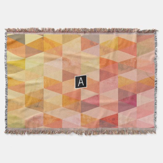 Couverture Motif géométrique Triangle doux | Monogrammé (Devant)