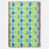 Couverture Motif géométrique vert et bleu moderne de Chevron (devant Vertical)