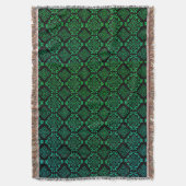 Couverture Motif géométrique vert / Impression indienne (devant Vertical)