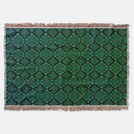 Couverture Motif géométrique vert / Impression indienne (Devant)