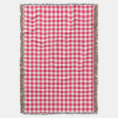 Couverture Motif Gingham Rouge et Blanc Classique Rustique (devant Vertical)