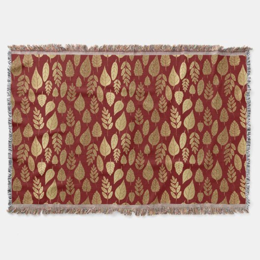 Couverture Motif Gold et Red Leaf (Devant)