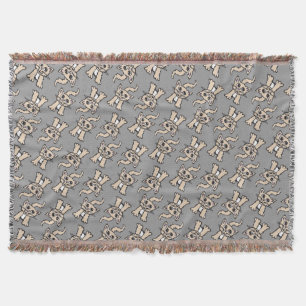 Couverture Motif graphique chat Jeu gris brun