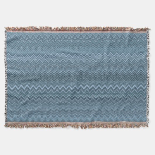 Couverture Motif gris bleu Zigzag Wavy (Devant)