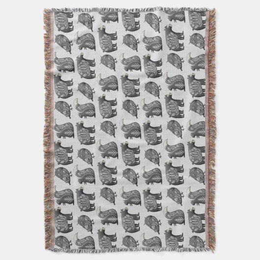 Couverture Motif gris d'art forestier scandinave (devant Vertical)