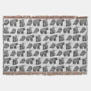 Couverture Motif gris d'art forestier scandinave
