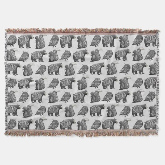 Couverture Motif gris d'art forestier scandinave (Devant)