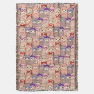 Couverture Motif habillé à la mode de lama