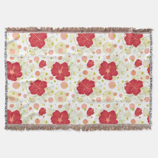 Couverture Motif Hibiscus tiré à la main (Devant)