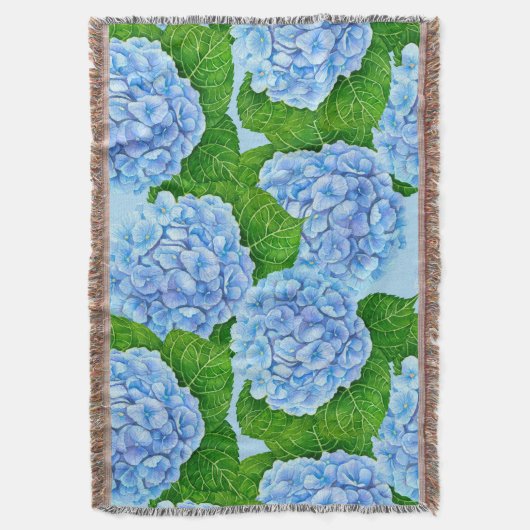 Couverture Motif hydrangée bleu (devant Vertical)