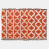 Couverture Motif Ikat Aztec - Rouille, Orange et blanc (Devant)