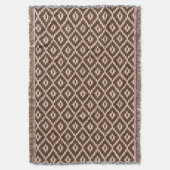 Couverture Motif Ikat - Chocolat et pêche pâle (devant Vertical)