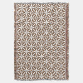 Couverture Motif Ikat Star - Taupe Tan et Blanc (devant Vertical)