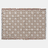 Couverture Motif Ikat Star - Taupe Tan et Blanc (Devant)