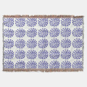 Couverture Motif indigo bleu foncé rayé sur blanc (Devant)
