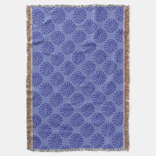 Couverture Motif Indigo bleu foncé rayé sur bleu (devant Vertical)