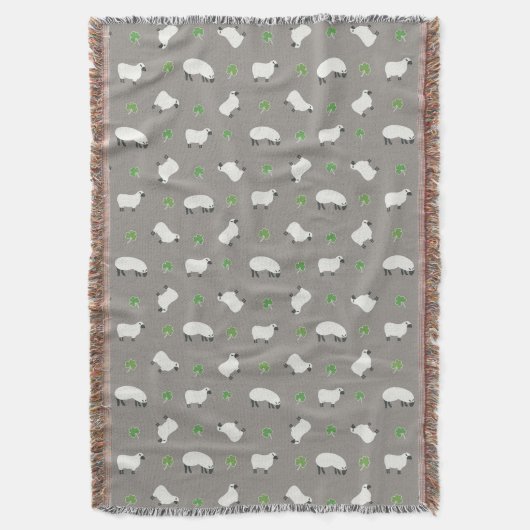 Couverture Motif irlandais de shamrock et de moutons (devant Vertical)