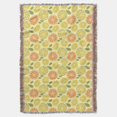Couverture Motif jaune blanc feuilles de citron (devant Vertical)