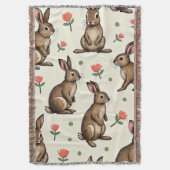 Couverture motif lapin vintage (devant Vertical)