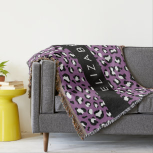 Couverture Motif léopard, Spots, Leopard pourpre, Votre Nom
