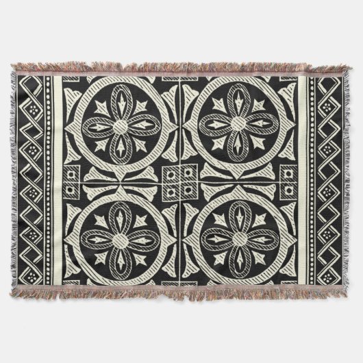Couverture Motif Mandala noir et blanc par Vision Studio (Devant)
