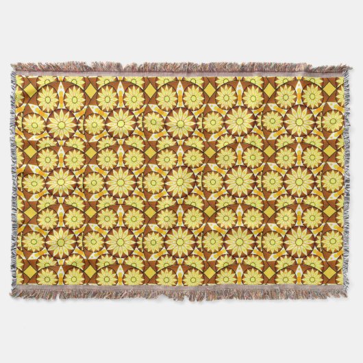 Couverture Motif Mandala, tons marron et or (Devant)
