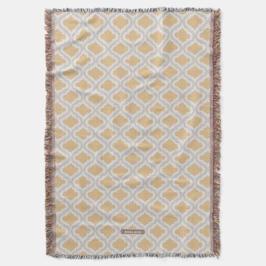 Couverture Motif marocain d'ikat neutre chic (devant Vertical)