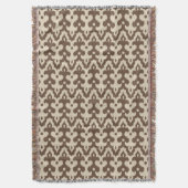 Couverture Motif marocain Ikat Damask, Taupe et Beige (devant Vertical)