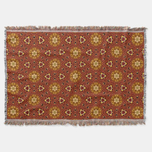 Couverture Motif Masala Brun Jaune Piquant