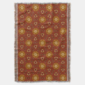 Couverture Motif Masala Jaune Brun Épicé (devant Vertical)