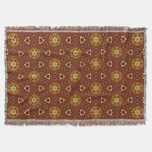 Couverture Motif Masala Jaune Brun Épicé (Devant)