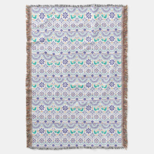 Couverture Motif mexicain d'art populaire de tuile d'oiseau