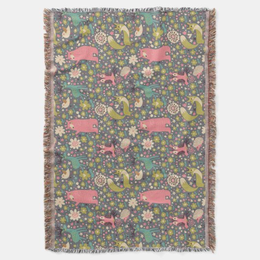 Couverture Motif mignon d'animaux de forêt (devant Vertical)