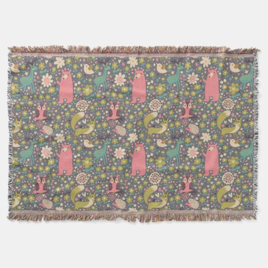 Couverture Motif mignon d'animaux de forêt (Devant)