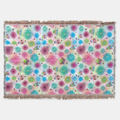 Couverture Motif mignon d'arrière - plan de hibou de fleur (Devant)