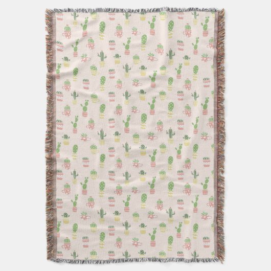 Couverture Motif mignon de cactus (devant Vertical)