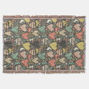 Couverture Motif mignon de lapins d'amour avec des coeurs